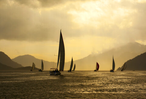 Sailing at sunset